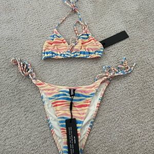 Zebra print triangl suit